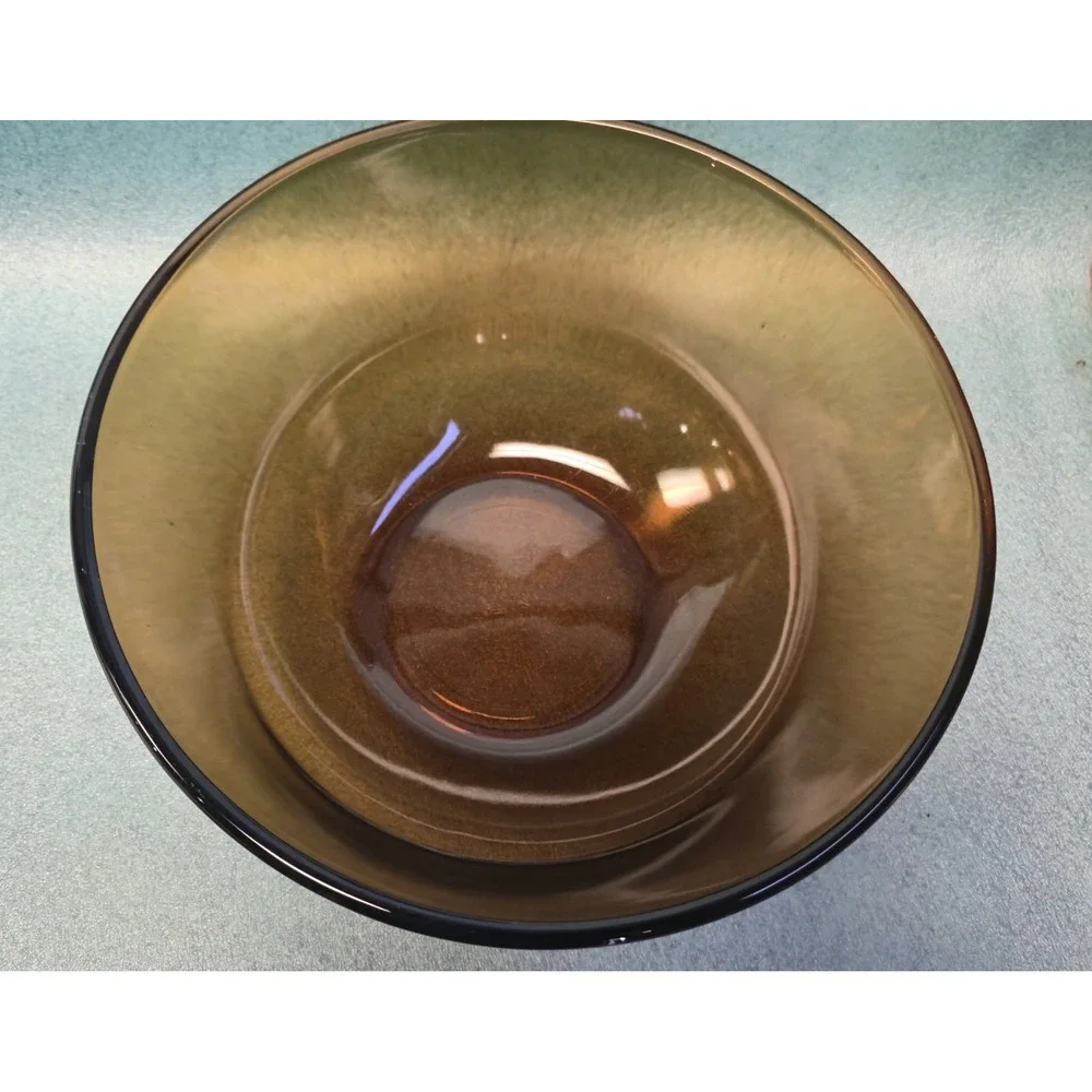 Vintage Anchor Hocking Amber Glass Mixing Bowl Serving Bowl Retro Kitchenware